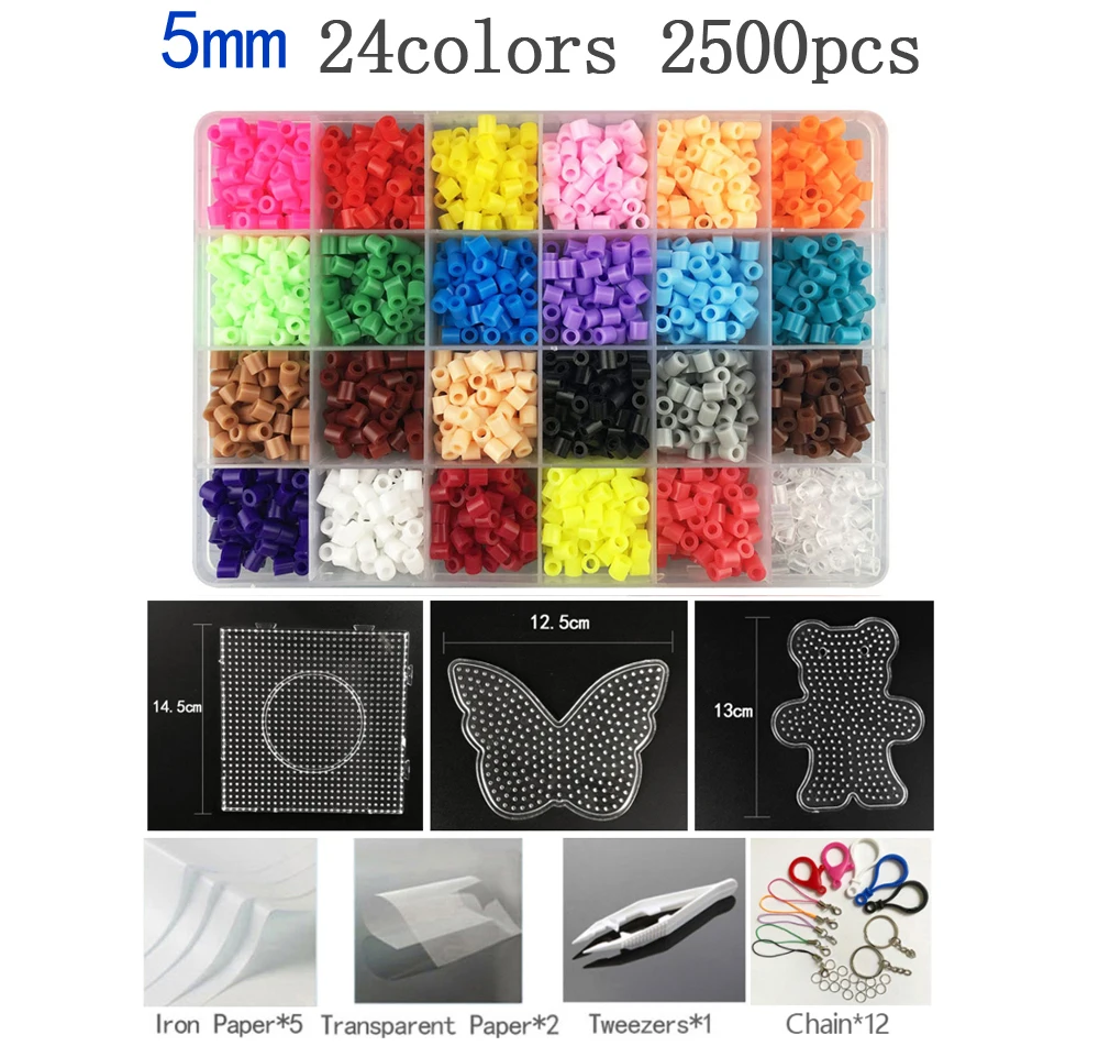 4 Large Perler/Fuse Beads Pegboards for 5 mm Beads + 1 free bead Tweezers