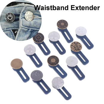 

5Pc Jeans Retractable Button Adjustable Disassembly Retractable Jeans Waist Button Metal Extended Buckle Pant Waistband Expander
