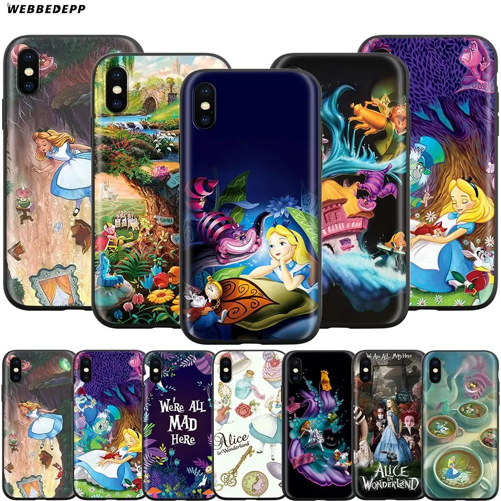 

Webbedepp Alice in Wonderland Case for Apple iPhone 11 Pro XS Max XR X 8 7 6 6S Plus 5 5S SE