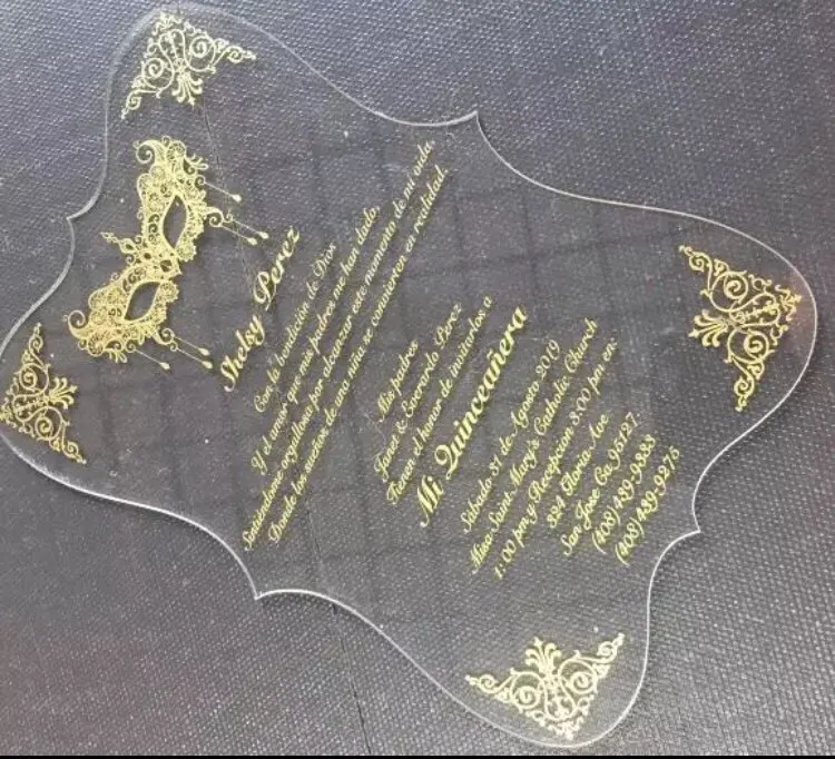 

5pcs newest wedding souvenir invitation card engagement card mask shape invitations