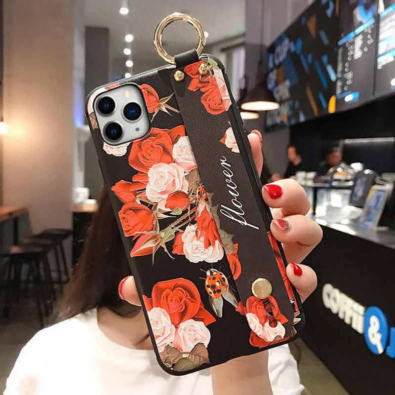 Для Samsung Galaxy A50 Чехол наручный ремешок для Samsung Note 10 Plus A10 A70 A40 A20 A30 A60 Чехол 3D Emboss для телефона Держатель Задние крышки - Цвет: L