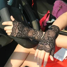 1 пара, женские перчатки с полупальцами для девушек, женские кружевные перчатки с защитой от ультрафиолета, женские перчатки для вождения, перчатки для рук