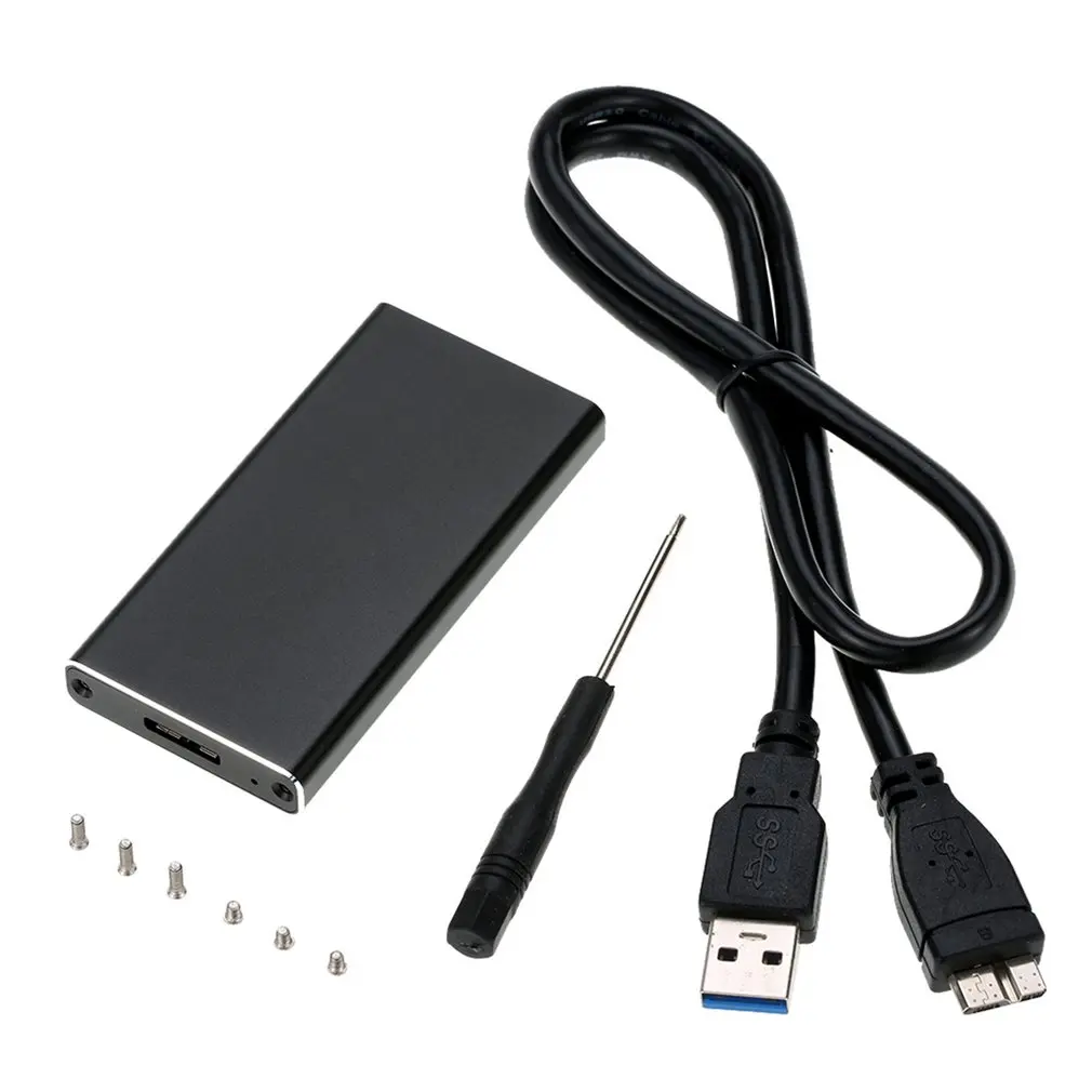 23M10-RTK Msata SSD твердотельный накопитель, предназначенный для всех алюминиевых сплавов 6G высокоскоростной USB3.0 мобильный жесткий диск коробка - Цвет: Black