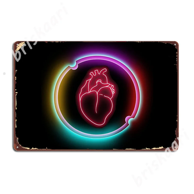 

Neon Heart Metal Signs Wall Decor Garage Club Cinema Kitchen Funny Tin sign Posters