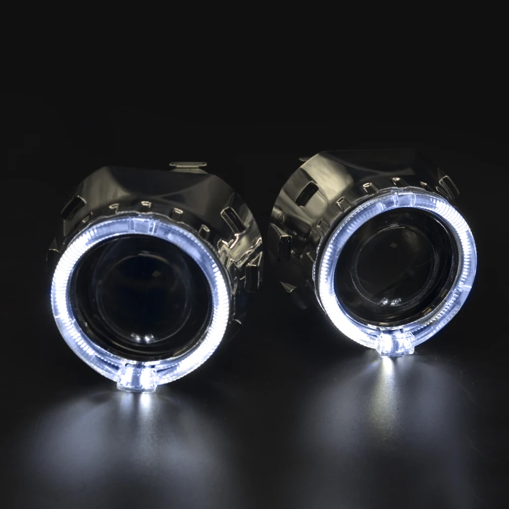 2 5 дюймов мини линзы проектора Bi Xenon DRL Ангельские глазки кожухи маска 35 Вт ксенона