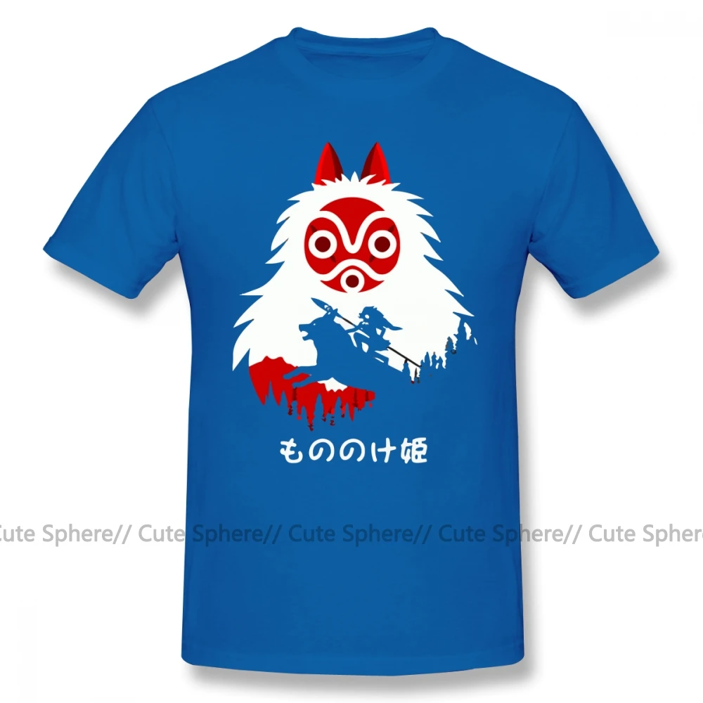 Принцесса Мононоке футболка Принцесса Мононоке Хаяо миядзяки; Studio Ghibli Футболка короткий рукав 100 хлопковая футболка футболки - Цвет: Blue
