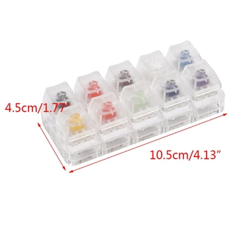 

10 Key Caps Testing Tool Kailh Box Switches Keyboard Tester Kit Clear Keycaps Sampler PCB Mechanical Keyboard