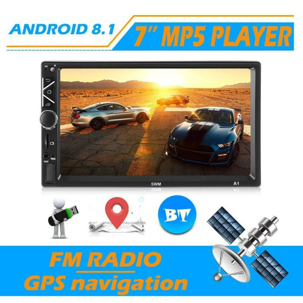 Gps Navi Wi-Fi Android 8,1 автомобильный стерео gps Navi MP5 плеер двойной 2Din Wi-Fi 7 дюймов 4 ядра BT с 4LED Cam