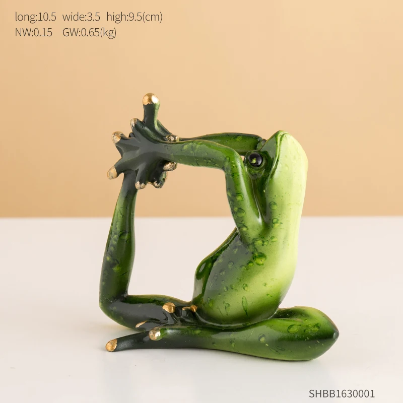 BOMAROLAN, смола, лягушка, фигурки животных, скульптура животных, музыка, для дома, офиса, рабочего стола, украшение, подарок, движение, домашний декор - Цвет: SHBB1630001