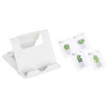 4 шт Зеленый Кактус липкая наклейка с изображением растений для офиса школьные принадлежности и 1 шт многоугольная Подставка для планшета