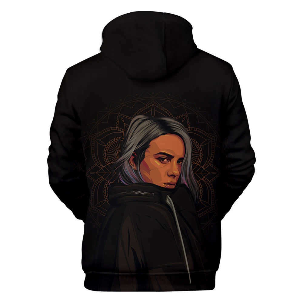 Billie Eilish/Новинка; толстовка с 3D рисунком для мужчин и женщин; Модный пуловер; Детский Повседневный синий свитер с 3D принтом для мальчиков и девочек