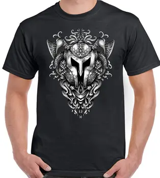 

Viking Helmet - Mens T-Shirt Nordic TV Show Programme Ragnar Lothbrok Odin