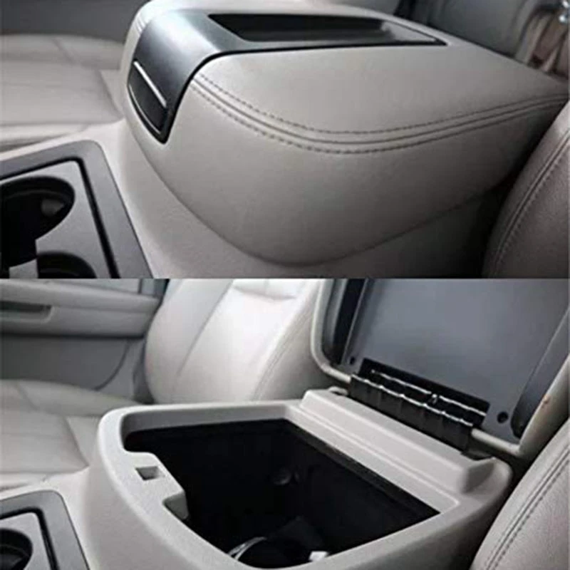 Center Console Lid Armrest Kit Cover Compatible for 2007-2013 Chevy GMC-Replaces 15217111 15941534(Gray