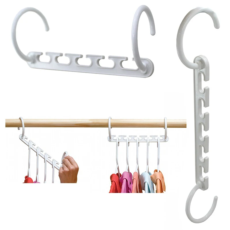 Space Saving Hanger Magic Anti Slip Garment Hanger Scarf Holder with Hook Closet Organizer Windproof Clothes Plastic Drying Rack