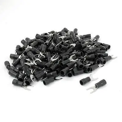 

200 Pcs 6.5mm Bolt Diameter Furcate Pre Insulated Fork Terminal AWG14-12
