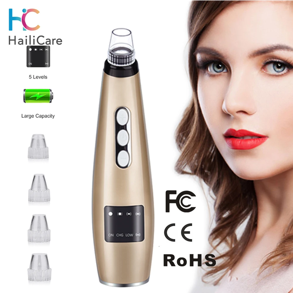 Günstige 5 saug Power Vakuum Mitesser Entferner Poren Reiniger Akne Extractor Tool LCD Display Gesicht Peeling Maschine Schönheit Gerät