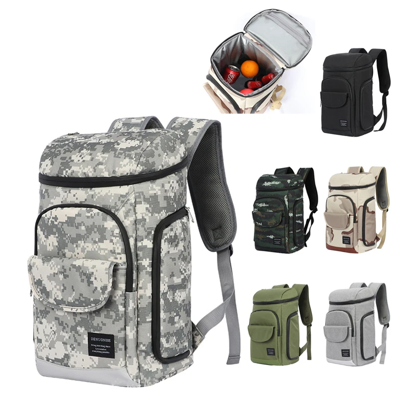 Soft Cooler Bag 35 Cans 100% Leakproof Refrigerator Backpack 600D Waterproof Picnic Backpack Lunch Thermal Insulated Bag