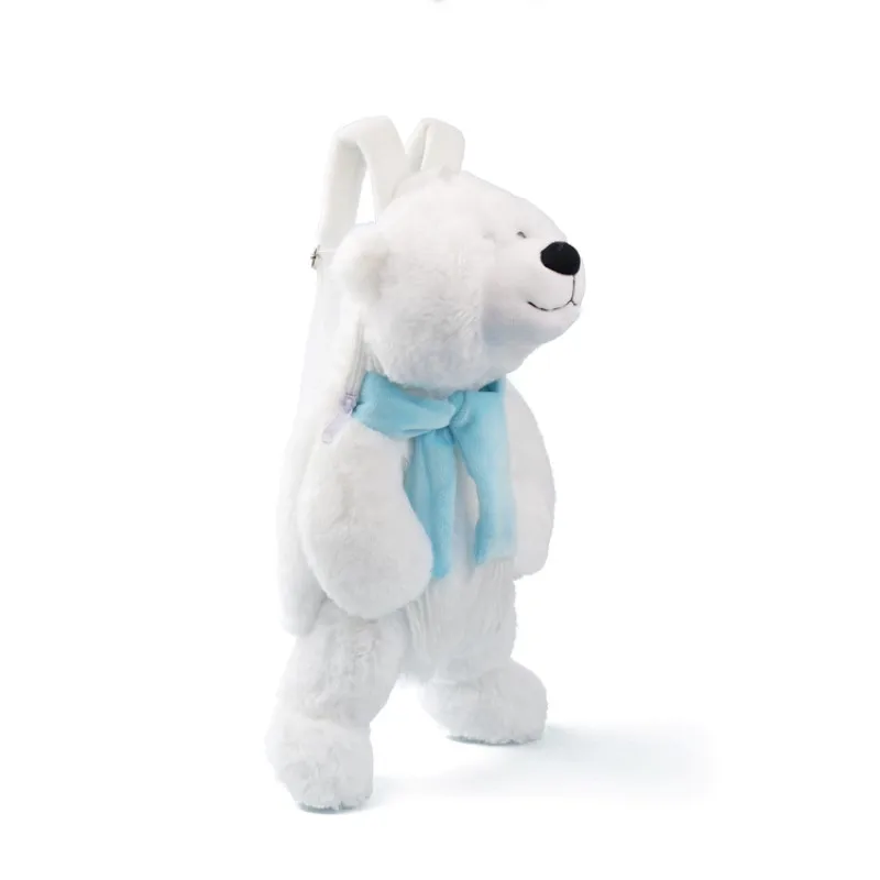 DIVAKIDS Plush Toy Doll Kindergarten Small School Bag Polar Bear Backpack Birthday Gift a5419