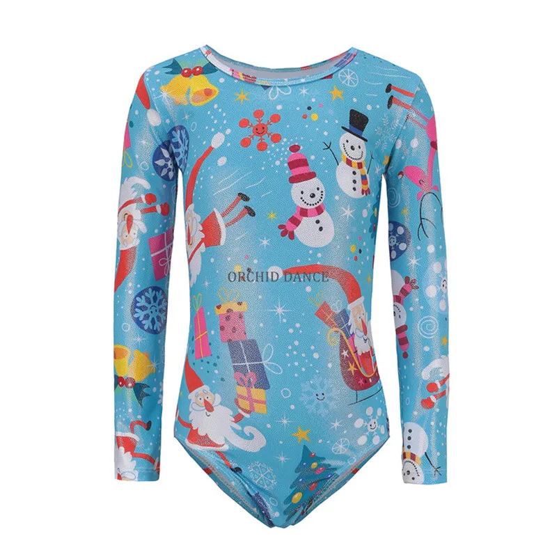 Рождественская Акция Лидер продаж блестящий купальник из спандекса с длинными