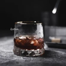 Ромбовидная рельефная стеклянная итальянская кофейная чашка для латте ледяная капля холодный экстракт Питьевая прозрачная чашка эспрессо