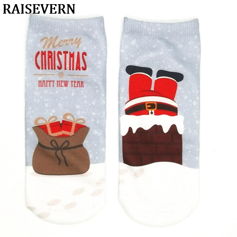 Осень зима 2020 женские и мужские новогодние носки с изображением Санта Клауса