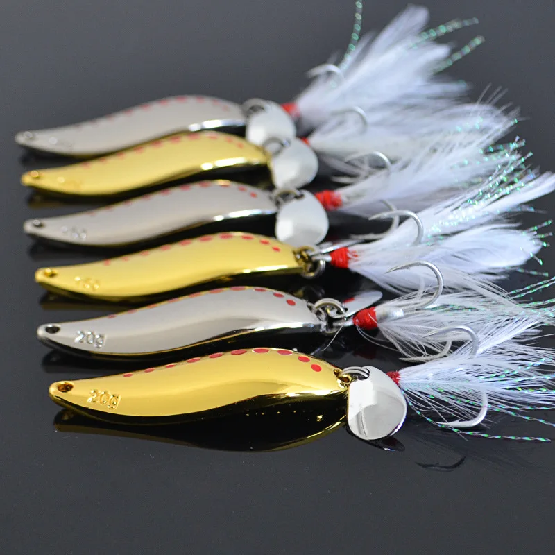 

Lure Iron Plate Spoon-Shaped Noise Sequin Willow Leech Topmouth Culter Perch Snakehead Lure Blood Slot Feather Hook Snakehead Ro