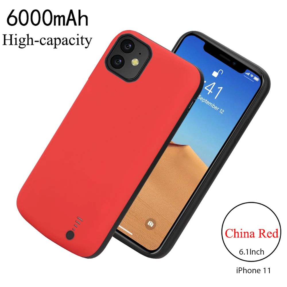 Для iPhone 11/11 Pro/11 Pro Аккумулятор max зарядное устройство чехол 6000 мАч внешнее резервное зарядное устройство power Bank Аккумулятор Чехол защитный чехол - Цвет: iPhone 11