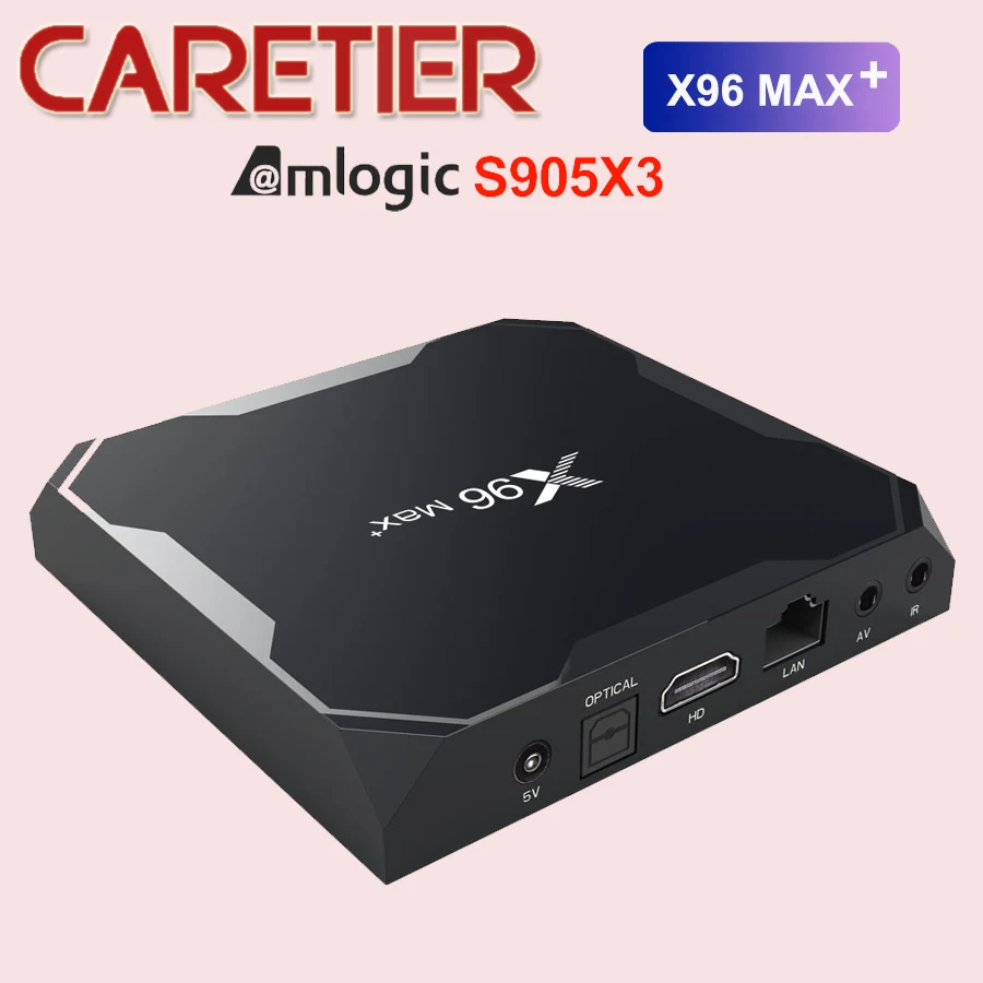 5 шт./лот X96 MAX Plus 4 Гб ОЗУ 64 Гб ПЗУ Android 9,0 ТВ-приставка Amlogic S905X3 64-разрядный четырехъядерный процессор Dual WiFi BT4.0 8K смарт-приставка