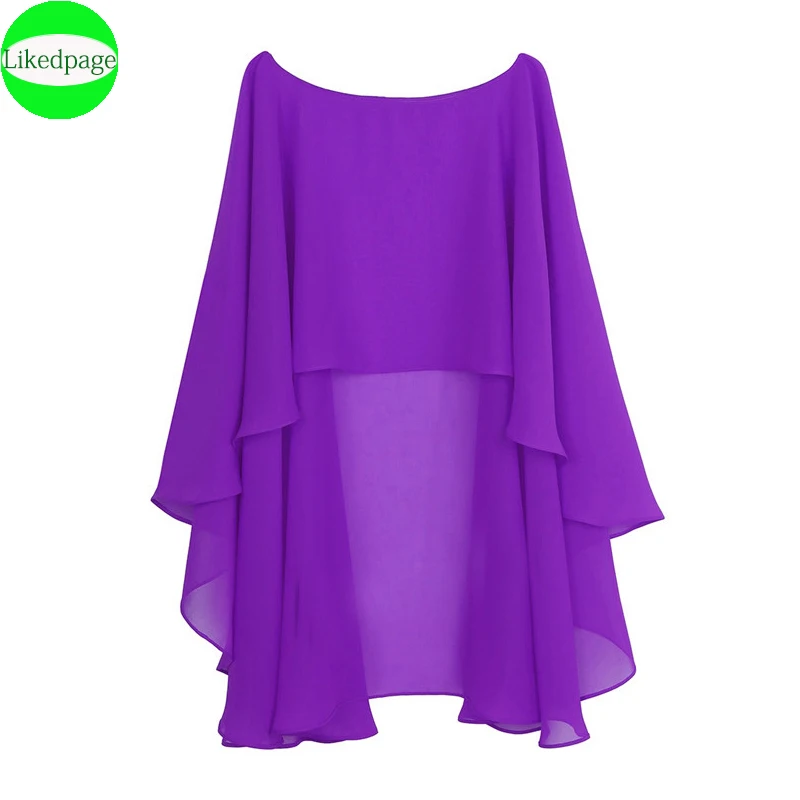 Chiffon Cape Bolero Women Femme Mariage Chalas Mujer Evening Wedding Bridal Jacket Wraps Accessories Peleryna Cloak Boda Shawl