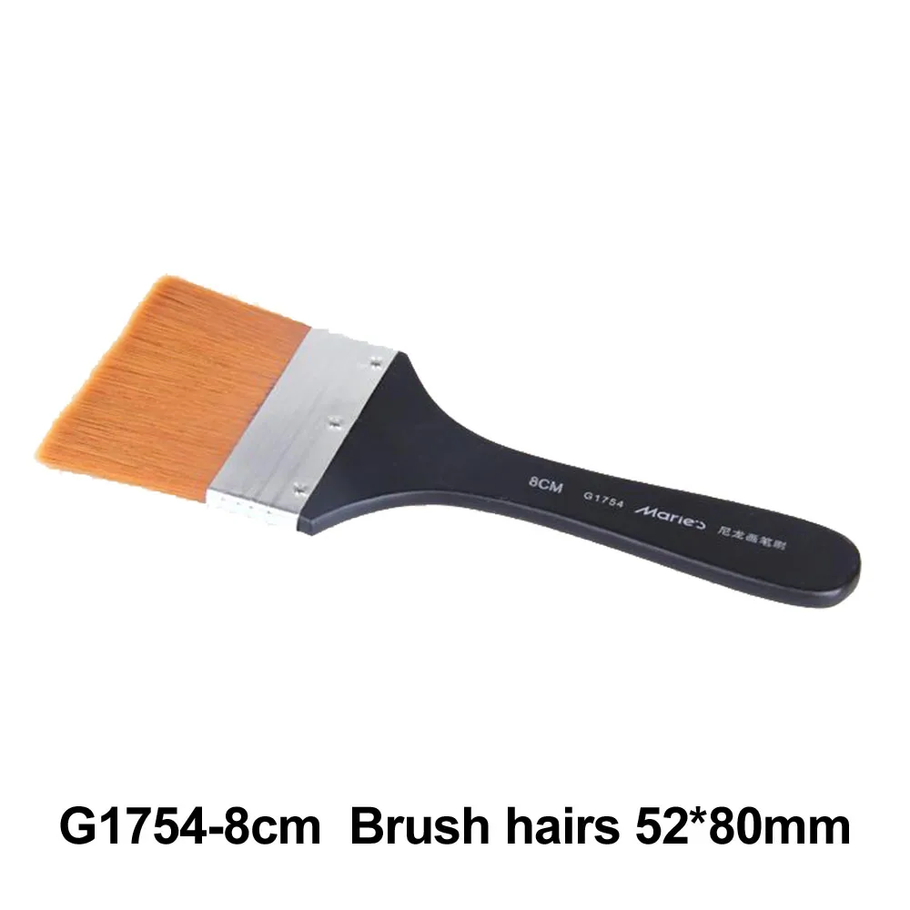 

No. 8 Paint Brush Long Flat Head Cleaning Brush Gouache Acrylic Painting Brush Oil Brush Painting Wall Art Supplies