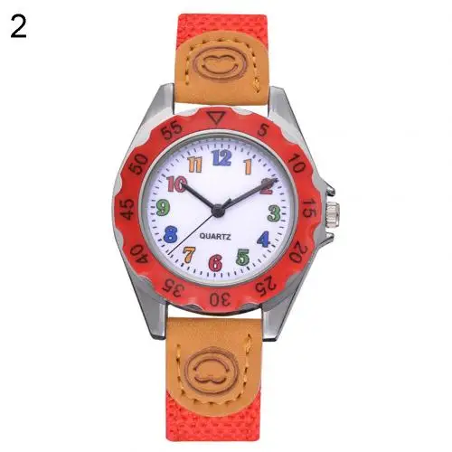 Relojes модные детские наручные часы с арабскими цифрами и нейлоновым ремешком, аналоговые кварцевые часы reloj, детские часы с круглым циферблатом в подарок Sc - Цвет: Красный