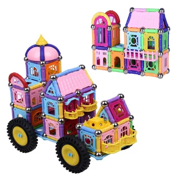 

218-438pcs Magnetic Building Blocks Magnet Sticks Metal Balls Magnetic Designer Constructor Toys For Children Kids Gifts