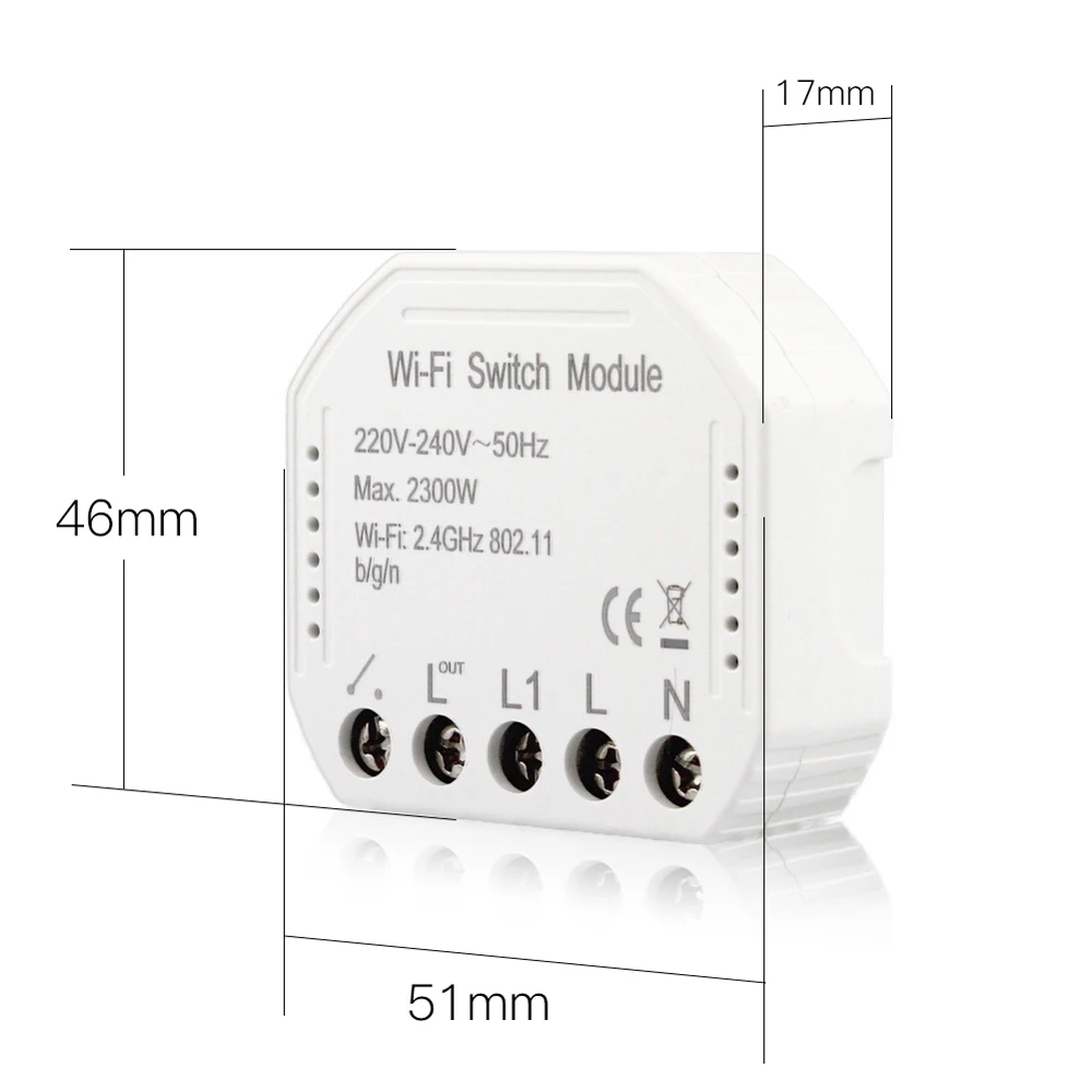 Wifi дистанционный переключатель освещения Diy выключатель модуль Smart Life/Tuya приложение дистанционное управление работает с Alexa Google Home 1/2 Way