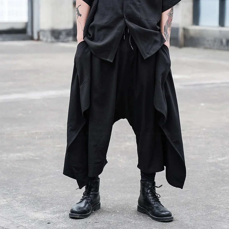 大人気 メンズパンツ男性レトロなファッションパンクゴシックワイドレッグスカートパンツズボン男性日本原宿ストリートスタイル緩いカジュアルキモノパント1 を安く買う Cursosdigitales Lacosta Gob Ar