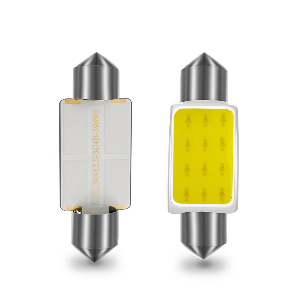 100 шт. гирлянда C5W C10W 31 мм 36 39 41 12SMD COB светодиодные лампы для авточтения стайлинга