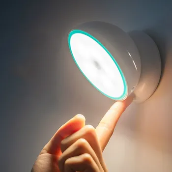 

Night Light 360 Rotation Induction Lamp Human Motion USB Magnetic Bedside Light Wireless Charging Battery white led 3M