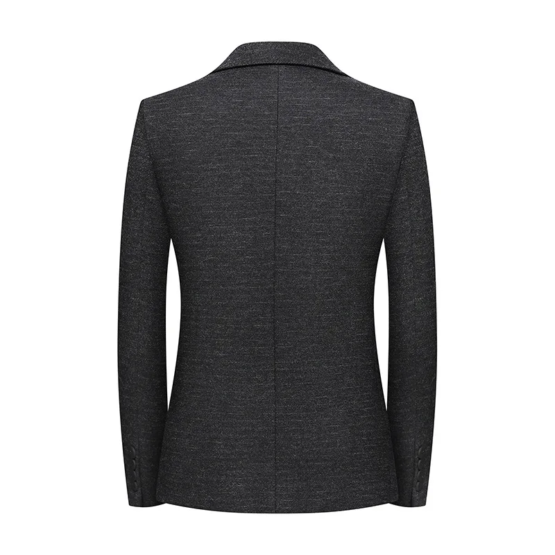 2019 Autumn Winter Men Blazers Grey Full Sleeve Wool Cotton Blazer Jacket Smart Casual Male Suit Fashion City Regular Coats