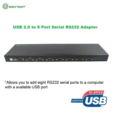 IOCREST USB 2 0 to 8 Ports RS232 DB9 9pin converter serial multiplier adapter controller hub