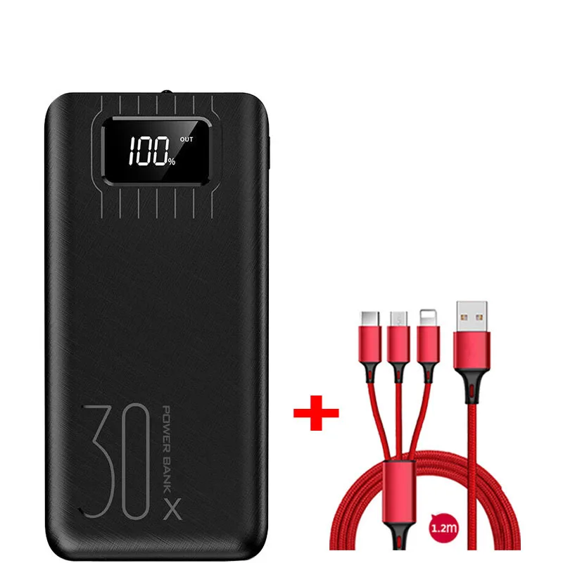 Портативное зарядное устройство 30000 мАч внешний аккумулятор USB для Xiaomi Mi 9 8 iPhone... |