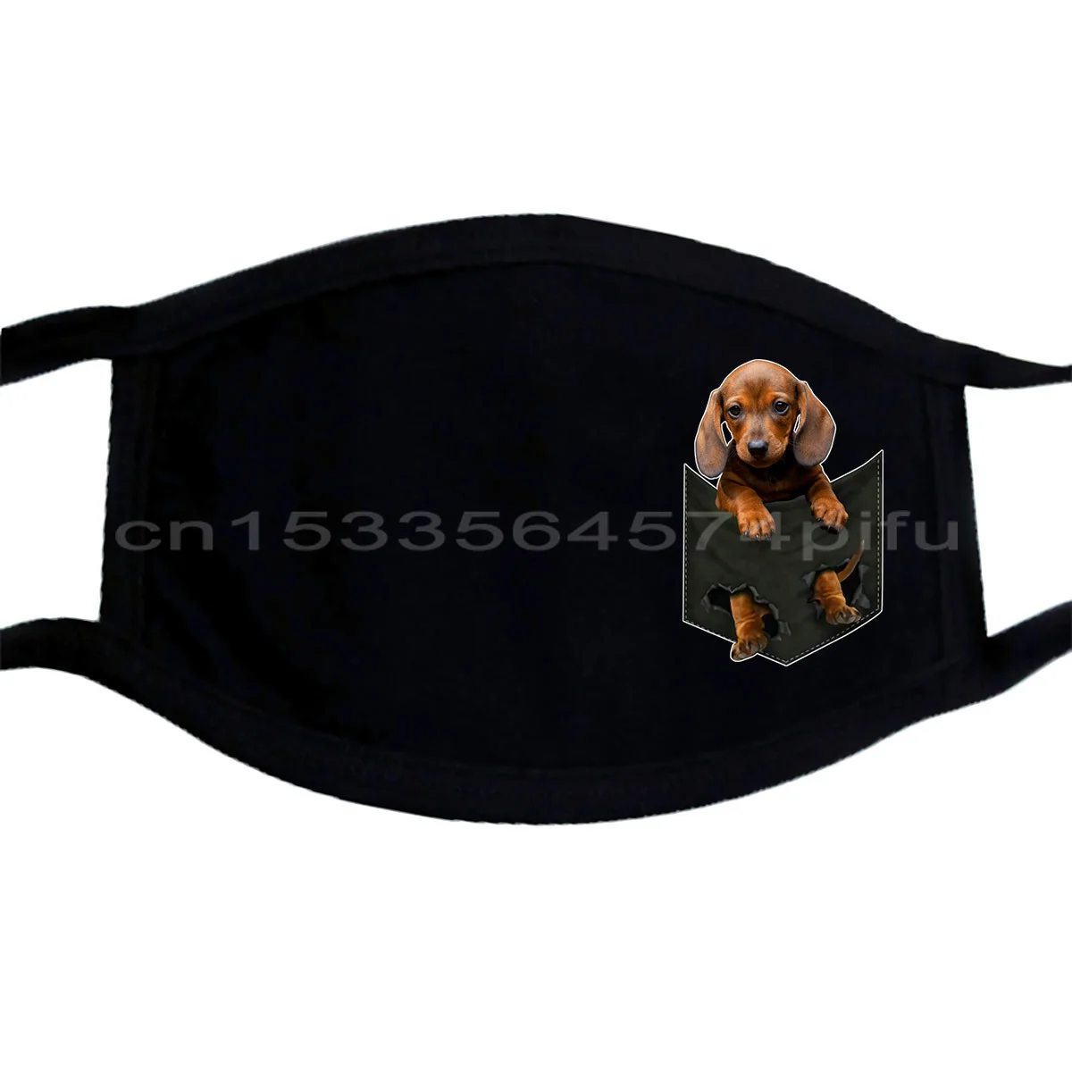 Dachshund In Pocket Men Masks Cotton Women Unisex Fashion Mask | Аксессуары для одежды
