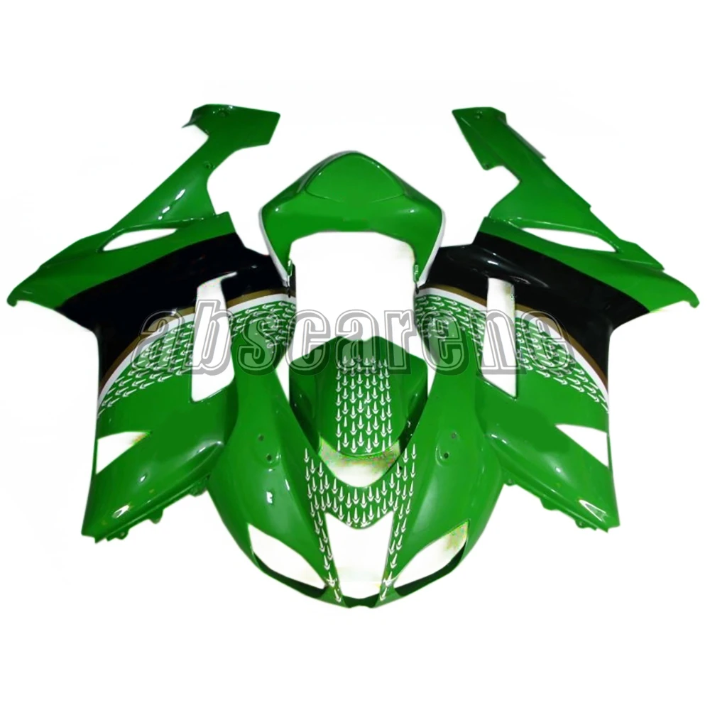 Полный комплект обтекателя для Kawasaki ZX6R ZX-6R 2007 2008 07 08 впрыскивание, АБС-пластик мотоциклетный кузов глянцевый зеленый черный Carenes