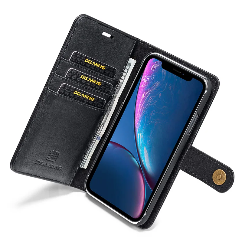 DG. MING, винтажный кошелек, флип-чехол для Iphone 11 Pro, 11Pro, XR, X, XS Max, роскошный кожаный Разъемный Магнитный чехол для Iphone 7, 8 Plus