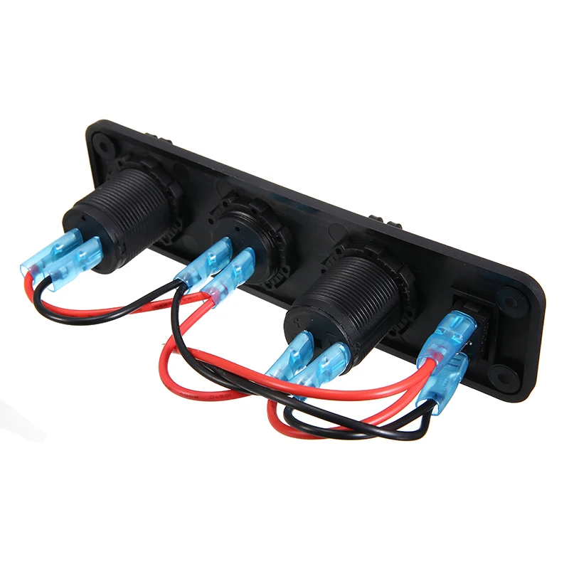 12V-24V Cigarette Lighter Socket 2 USB Splitter Charger Adapter Green Voltmeter Digital Display Auto Accessories