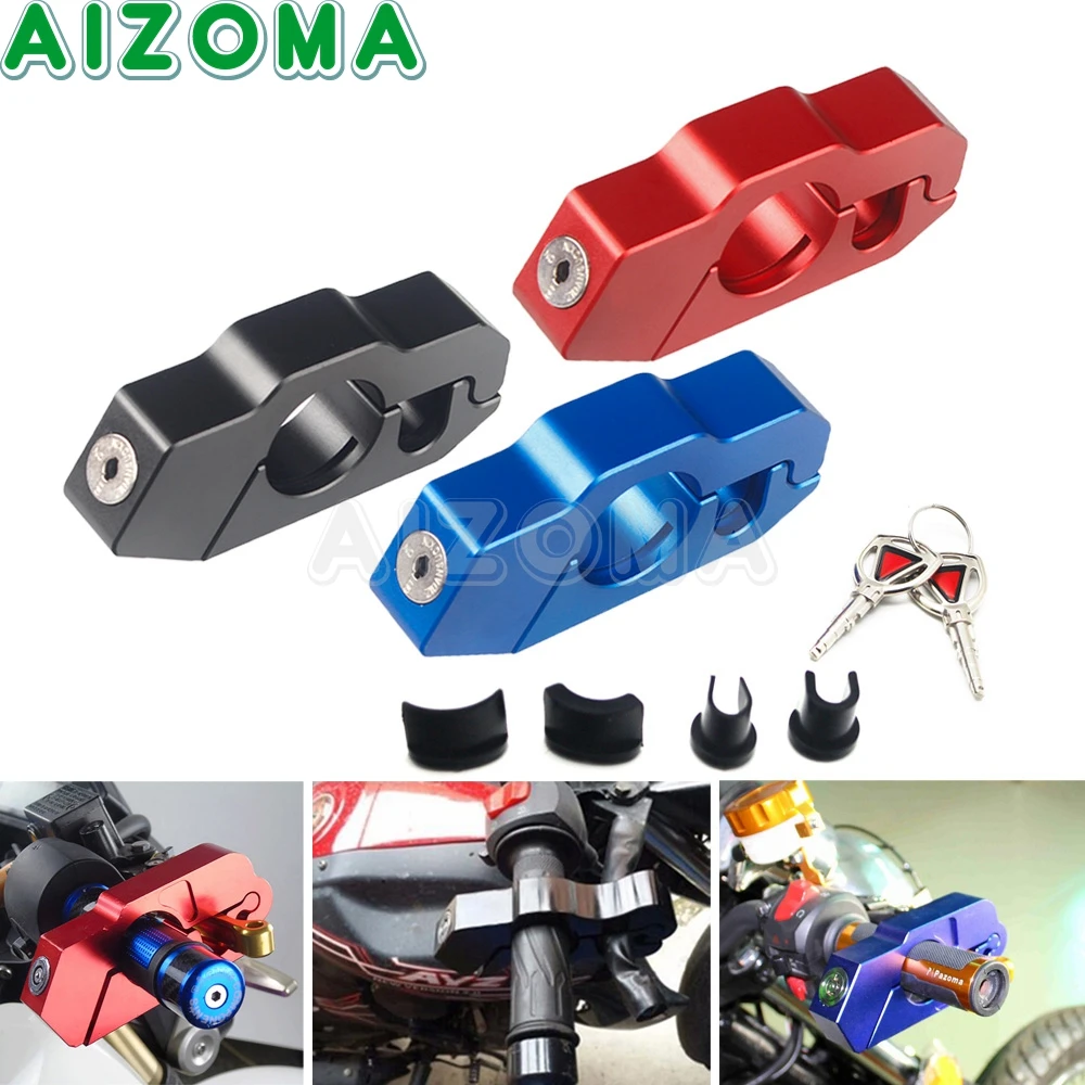 Scooter ATV Motorcycle Grip Lock CNC Aluminum Handlebar Brake Lever
