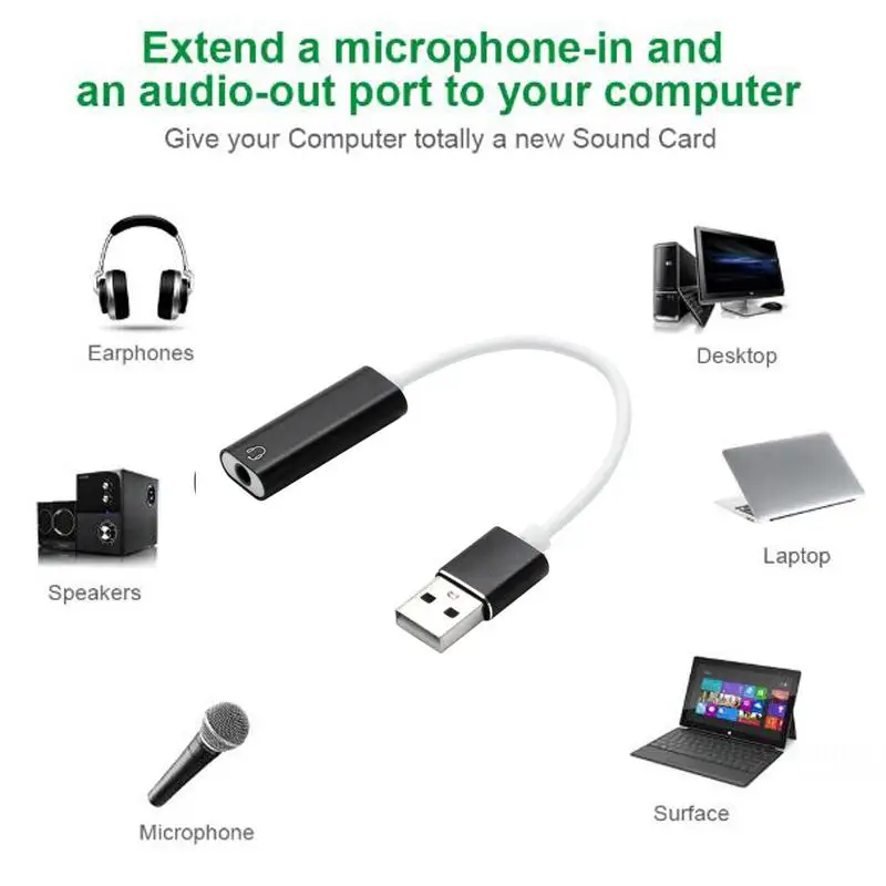 HIFI Magic 7.1CH Внешний USB на 3,5 мм разъем USB звуковая карта Аудио Адаптер гарнитура динамик микрофон для Macbook компьютер ноутбук