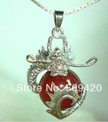 Бесплатная доставка&gt Мода Новый красный нефрит Серебряный Дракон благословение