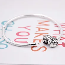 Цветок маргаритки застежка змеиная цепь Основные браслеты браслет подходит бусины из стерлингового серебра 925 браслет Шарм Diy Европа ювелирные изделия