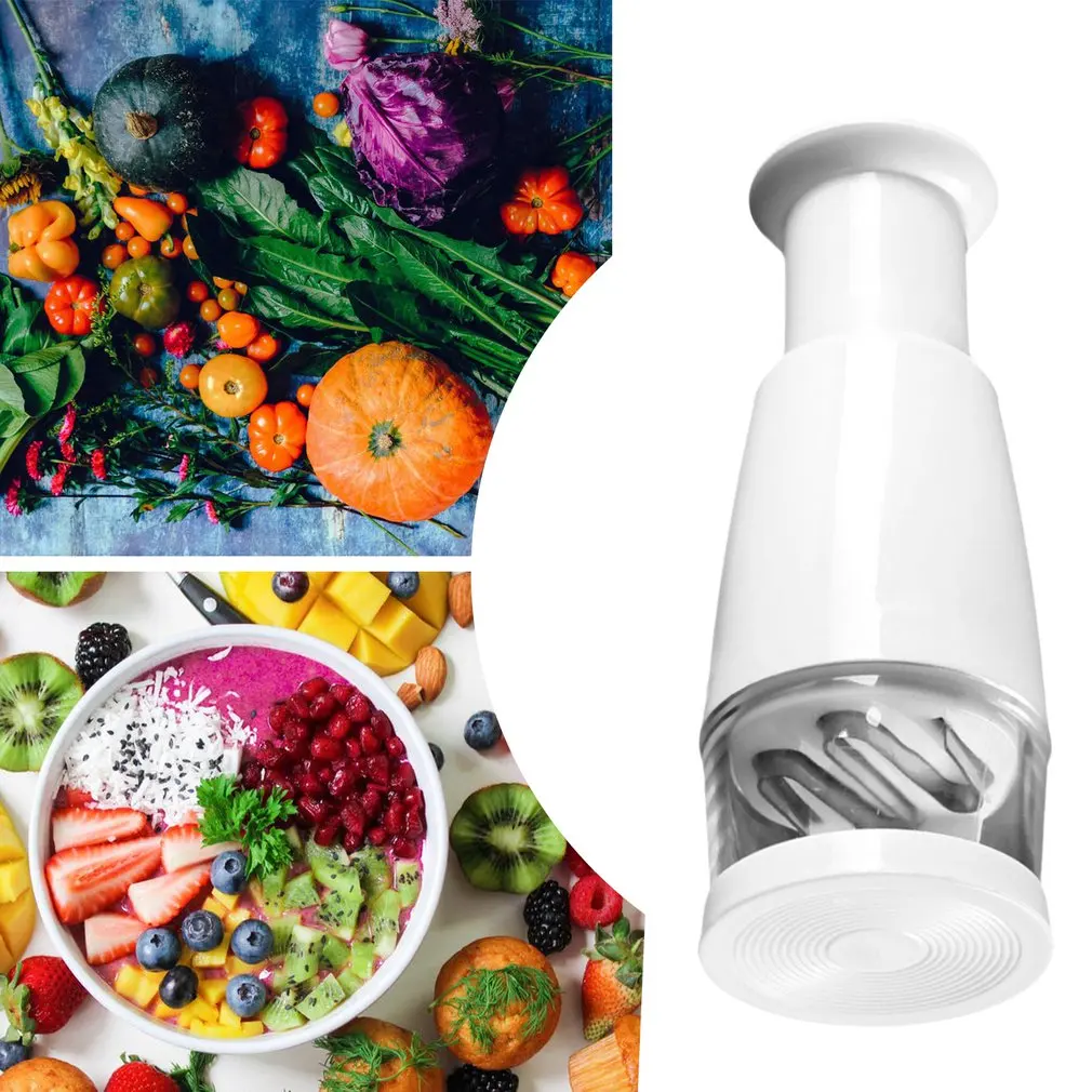 White Stainless Steel Kitchen Pressing Slicer Peeler Dicer Vegetable Garlic Onion Food Chopper Cutter Tools