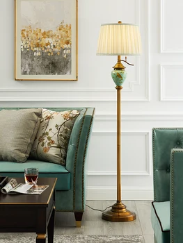 

Magpie Bird Pattern Table Lamp Fabric European Modern Living Room Lamp Bedroom Restaurant Bedside Simple Country Floor Lamp