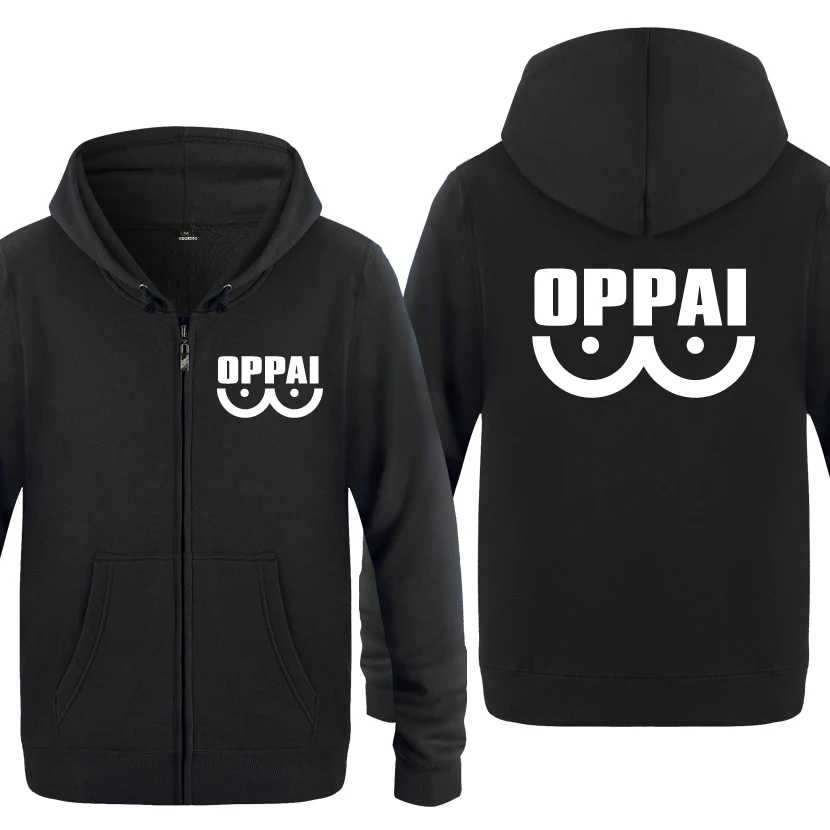 HEY BAT One Punch Hero Saitama толстовки Oppai мужские мужские флисовые толстовки на молнии с капюшоном кардиганы - Цвет: HEY BAT
